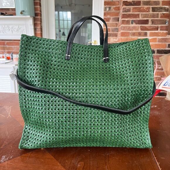 Clare V Green Woven Tote Bag - Picture 7 of 15